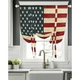 thumbnail image 5 of American Flag Tie Up Curtains for Window, Thermal Insulated Balloon Shade Adjustable Rod Pocket Curtains Valance Panels for Kitchen Bathroom Cafe 42 x 45 Vintage Red BlueUSA Flag, 5 of 6