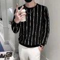 thumbnail image 5 of Ropa masculina, camisetas a rayas, sudaderas blancas, camisetas para hombre, jersey elástico XL, moda Harajuku, ropa de calle, nueva manga larga F, 5 of 5