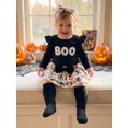 thumbnail image 5 of RUINIXCW Baby Girls Thanksgiving Outfit Fashion Long Sleeve Pumpkin Embroidery Romper with Skort, Headband, Stockings 4Pcs Set, 5 of 9