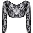 thumbnail image 3 of Cardigan Transparent Sans Coutures pour Femmes, en Dentelle, à Col en V, Gainant pour les Bras, Manches, 3 of 6