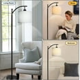 thumbnail image 5 of BN-LINK Dimmable Floor Lamp with 3 Color Temperatures, Standing Lamp with Linen Shade & LED Bulb Included, Tall Lamp for Living Room, Office, Dining Room(Black), 5 of 7