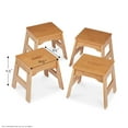 thumbnail image 3 of Melissa & Doug Wooden Stools – Set of 4 Stackable, Portable 11-Inch-Tall Stools (Natural), 3 of 4