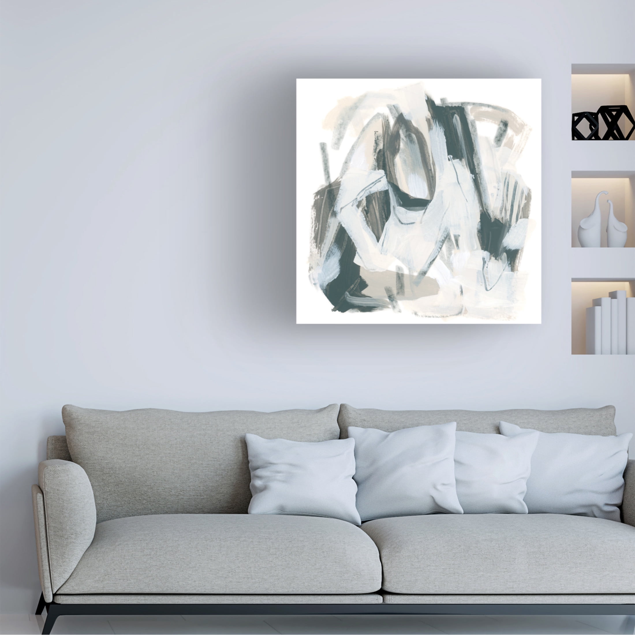 Canvas Wall Art - June Erica Vess 'Neutral Capacity IV' Wall Art for Living Room, Bedroom, or Office Décor by Trademark Fine Art - 35 x 35 Inches