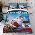thumbnail image 4 of SuperKlaus Conjunto de sábanas temático, trío de piezas, cómodo y amigable con la piel, diseño único, regalo de decoración para el hogar para familiares, amigos y fans,173cm *218cm, 4 of 6