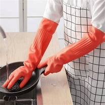 Tyidzon Rubber Gloves for Dishwashing, 15 Inch Reusable Kitchen Gloves for Washing Dishes and Household Cleaning, Non-Slip Cleaning Tools Gloves for Woman Men, Red