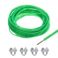 thumbnail image 1 of Uxcell 3/32 Green Vinyl Coated Wire Rope 49ft Galvanized Steel with 4PCS M3 Loop Sleeves, 1 of 7