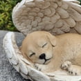 thumbnail image 3 of Sunny Serenity: Radiant Yellow Polyresin Angel Dog Figurine, 3 of 5