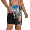 thumbnail image 2 of Daiia Sunset Airplane Travel View Mens Swim Trunks Swim Shorts Quick Dry Swim Shorts with Mesh Lining Pockets-XX-Large, 2 of 9