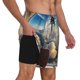 thumbnail image 2 of Balery Sunset Airplane Travel View Bañador para hombre, shorts de playa de secado rápido con entrepierna y forro de compresión-Small, 2 of 6