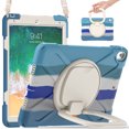 thumbnail image 4 of For iPad Air 3 10.5 Inch 2019/iPad Pro 10.5 Inch 2017 Case, 360 Rotatable Handle Stand, Shoulder Strap, Drop-Proof Design, Colourful Blue, 4 of 7