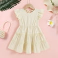 thumbnail image 5 of Tiny Cutey Toddler Baby Girl Dress Summer Ruffle Sleeve Solid Beach Boho Dresses Sundress Clothes for 5-6T, 5 of 7