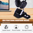 thumbnail image 3 of Soporte Para Auriculares Soporte Para Auriculares Con Soporte Para Teléfono Y Caja De Almacenamiento Soporte Para Pantalla De Auriculares Compatible Con Airpods Max Yuarrent HA035269-00, 3 of 6