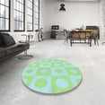 thumbnail image 4 of Ahgly Company Machine Washable Indoor Round Transitional Mint Green Area Rugs, 7' Round, 4 of 7
