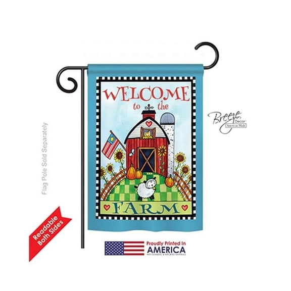 Breeze Decor 50063 Welcome Down on the Farm 2-Sided Impression Garden Flag - 13 x 18.5 in.