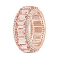 thumbnail image 2 of 9.35 Carat (Ctw) Emerald-Cut Morganite Band Ring in 14K Rose Pink Gold with Diamonds for Women, 2 of 7