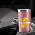 thumbnail image 5 of Kansas City Cup with Lids and Straws Insulated Stainless Steel Tumbler Travel Coffee Mug Football Gifts 20 Oz, 5 of 6