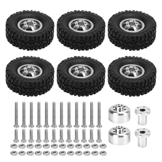 RC Car Tires And Wheels, Improve Appearance Stable Driving RC Car Tires For WPL B14 B24 B16 B36 Silver
