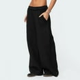 thumbnail image 5 of Endives Womens Fleece Lined Sweatpants Wide Leg Baggy Thermal Pants Elastic Waist Oversized Pants Winter Warm, 5 of 5