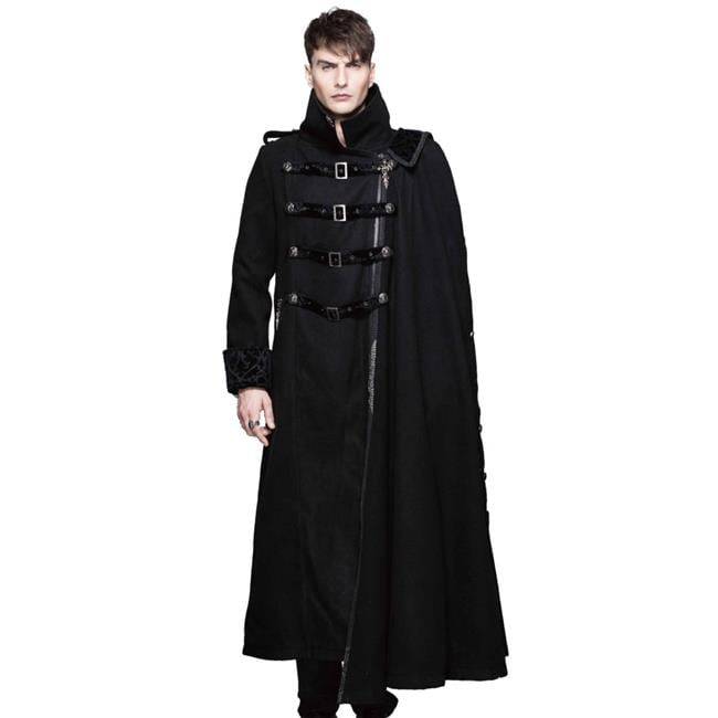 Western Fashion CT40 L Gothic Trench Coat with Side Cape Black Large Walmart
