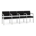 thumbnail image 1 of Lenox Steel Reception Waiting Room 4 Seats Chair / Silver Steel / Black, 1 of 5