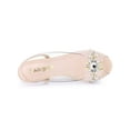 thumbnail image 5 of BLISSFUL STEP Women's Flower Rhinestone Slingback Clear Mid Heel Slip On Sandals Beige 7, 5 of 9