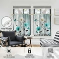 thumbnail image 3 of Teal Floral Window Curtains for Kitchen Turquoise Aqua Flower Rustic White Daisy Butterfly Small Short Home Living Room Bedroom Bathroom Drapes Treatment Fabric 1 Pair, 27.5" W x 45" L, Country, 3 of 6