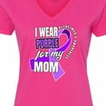 thumbnail image 4 of Inktastic Alzheimers Awareness I Wear Purple for My Mom Women's V-Neck T-Shirt, 4 of 5