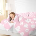 thumbnail image 3 of Homewish Ghost Skull Silhouette King Bedding, Cute Halloween Theme King Bed in a Bag, Pink Reversible, 7pcs, 3 of 7