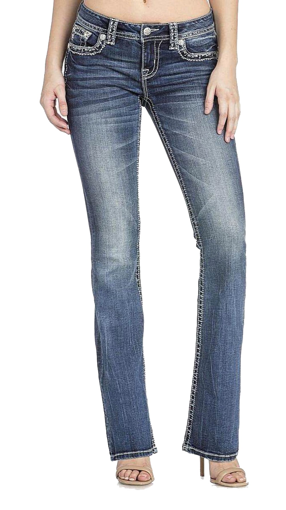 Miss Me - Miss Me Thick Stitch Chloe Bootcut Jeans M5014B290 - Walmart