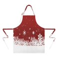 thumbnail image 2 of Red Christmas Snowflake Apron-Garden Aprons for Women with Pockets-Cotton Linen Waterproof Kitchen Cooking Gardening Aprons Adjustable for Kitchen,Cooking,BBQ and Salon 32"x27", 2 of 7