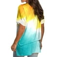 thumbnail image 3 of B91xZ Hauts pour Femmes Décontractés Été Mi-Longueur Manches Courtes Grande Taille Col Rond Tee Blouses, Jaune m, 3 of 4