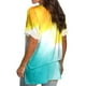 thumbnail image 3 of Gibobby Camiseta de manga corta para mujer Camiseta suelta informal con cuello en V para mujer, blusa manga corta con estampado(Amarillo,CH), 3 of 4