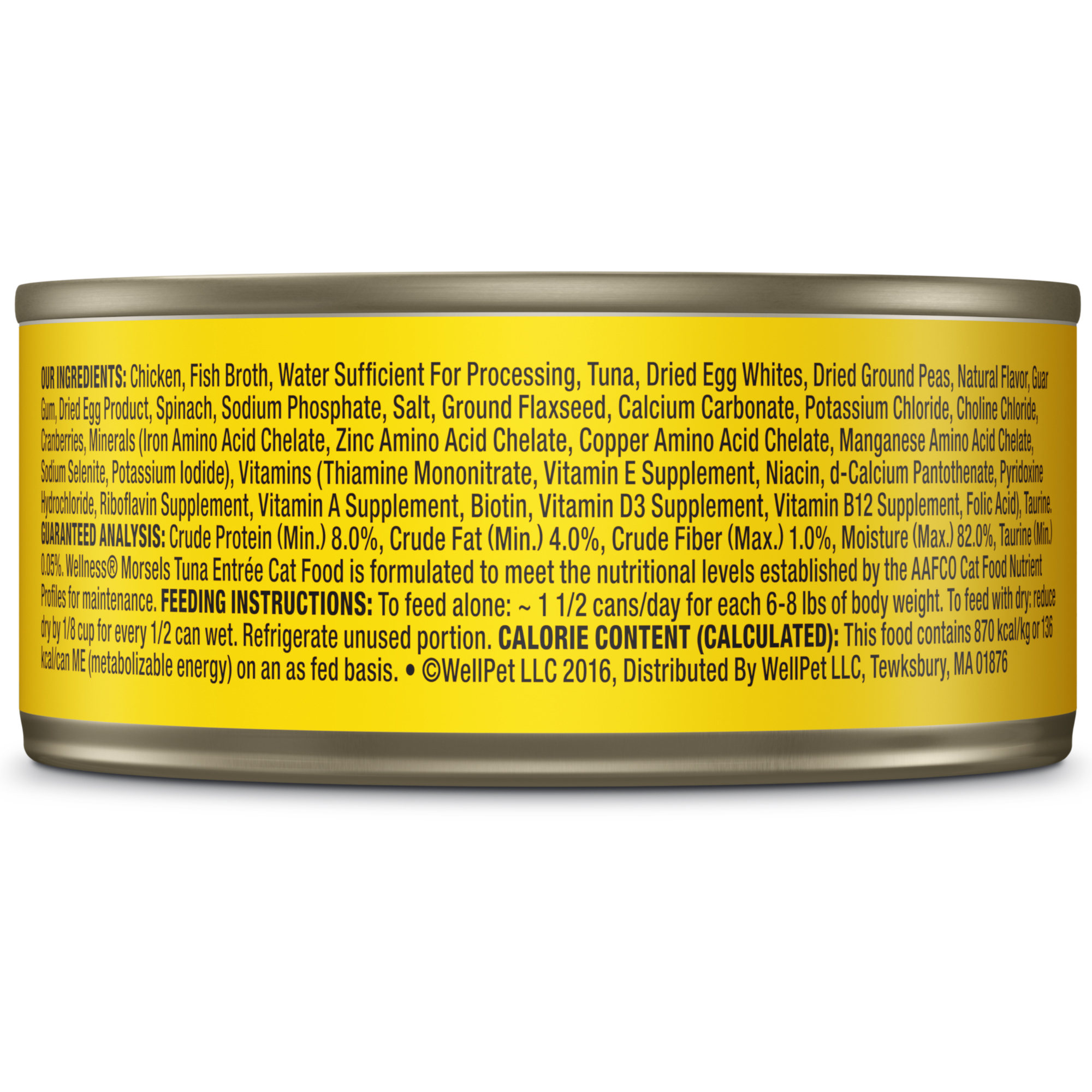Wellness Complete Health Natural Grain Free Wet Canned Cat Food, Cubed Tuna Entree, 5.5-Ounce Can (Pack of 24) - image 3 of 8