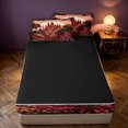 thumbnail image 4 of Homewish Vintage Castle Zipper Twin Comforter Sets with Fitted Sheet and 2 Pillowcases for Princess Girls, Botanical Tree Floral Zipper Bedding Set, Black Reversible, 4 of 7
