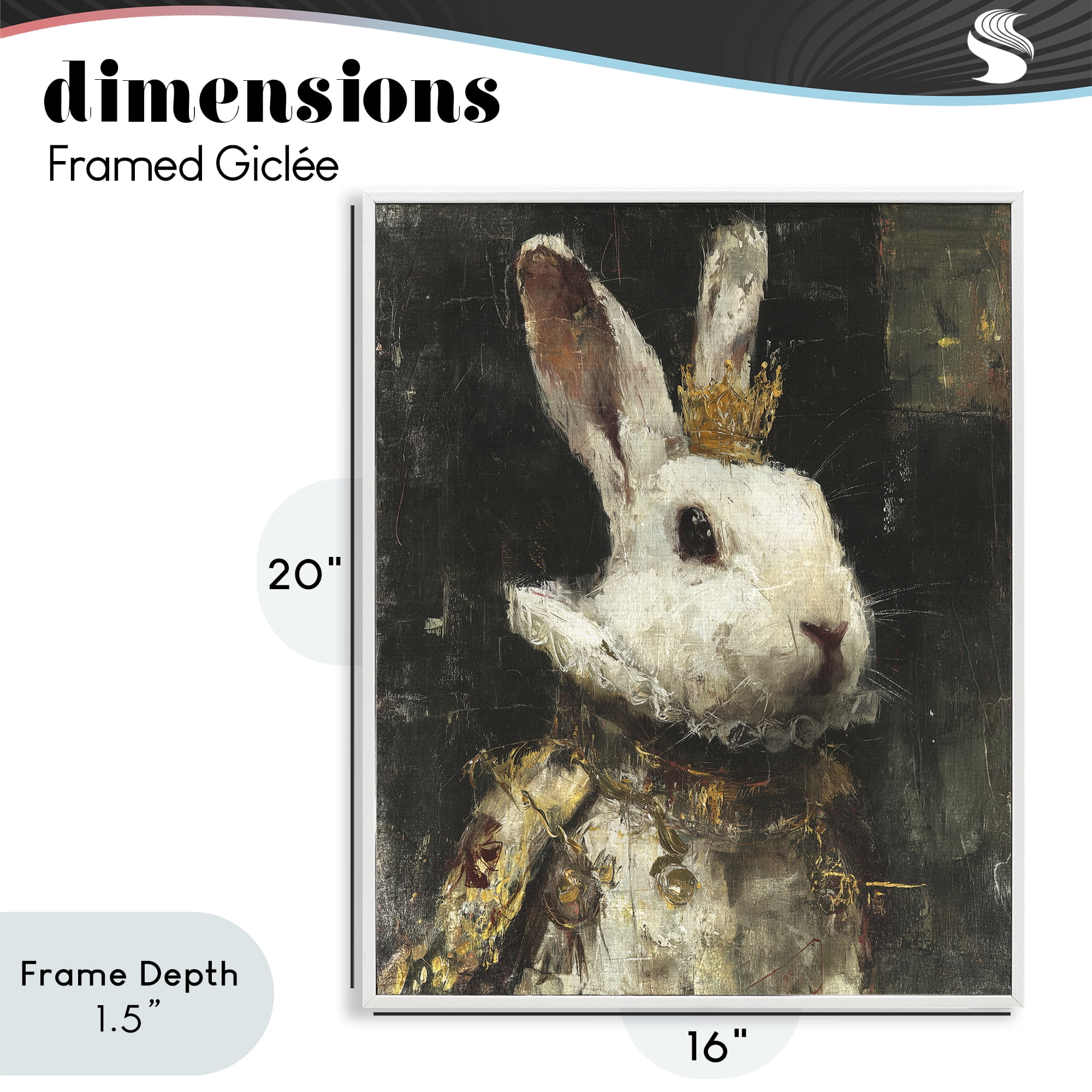 Stupell Industries Regal Hare Portrait White Framed Giclee Art, design by Svetlana Aleynikova