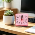 thumbnail image 6 of ZhangC Transparent Mini Square Alarm Clock, Mute Analog Ticking Operated Clocks, Battery Operated, Gifts for Family and Friends, Bedroom Desk Bedside Clock Home Decor, 6 of 6