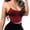 Wine Red, variant on Bodycon Crop Top Hand Print Gothic Close Fit Low Cut Camisole Clubwear