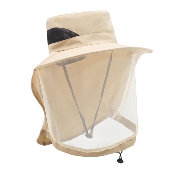 Sombrero de pescador apicultor para adultos, protección solar, protector facial ligero para Caqui