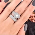 thumbnail image 6 of 2 Pcs/Set Romantic 925 Silver Rings Cubic Zircon Engagement Band Jewelry Sz 6-10, 6 of 6