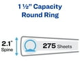 thumbnail image 3 of Avery Economy 3 Ring Binder, 1-1/2 inch Round Rings, 3 Blue Binders (03400), 3 of 9