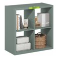 thumbnail image 2 of Furinno CUBICLE 4-Cube Thick Frame Reversible Open Back Bookcase Sage Green, 2 of 6