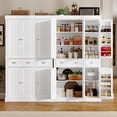 thumbnail image 6 of ChVans 72" Tall Kitchen Pantry with 4 Doors, Storage Cabinet with 1 Large Drawer 6 Hanging Shelves, Freestanding Cupboard for Dining Room Living Room, 6 of 6