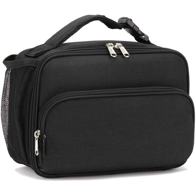 Lonchera FlowFly Kids, bolsa blanda aislante negra, 28 x 27 x 11 cm