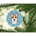 thumbnail image 2 of Snowflake Red Corgi Ceramic Ornament, 2 of 3