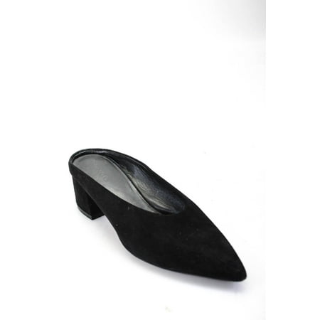 

Pre-owned|Vince Womens Suede Pointed Toe Slide On Mules Pumps Black Size 6 Medium