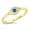 Yellow Gold-Tone, variant on Blue and Clear Cubic Zirconia Petite Evil Eye Ring Yellow Gold-Tone Sterling Silver Size 10