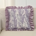 thumbnail image 6 of Vfedsrsge Ruffled Floral Throw Pillow Cover Purple 23x23 Inch - Decorative Polyester Pillowcase, Machine Washable for Living Room Sofa, Holiday Gift, 6 of 6