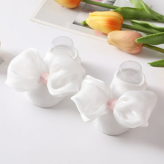 Cathalem Non Slip Socks for Baby Girl Bowkot Bottom Floor Socks Socks Kids Socks Soft Toddler Children Socks Kids Easter Socks White 12-24Months