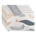 thumbnail image 2 of Abstract Fish Design Reversible Placemat Set of 4 Non Slip Coffee Mats 18x12 Inch for Dining, Kitchen, Coffee, 2 of 9