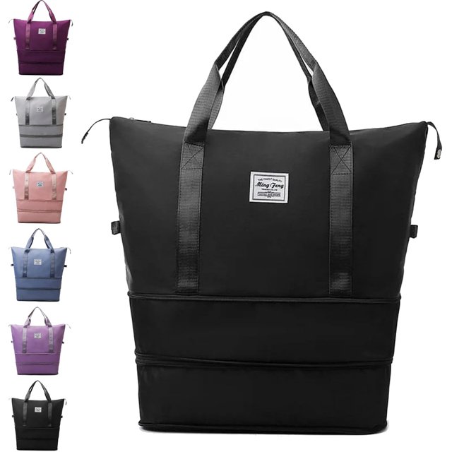 Kulken Travel Bag with Wheels, 2025 New Large Capacity Travel Bag - Universal Wheel Removable (non-wheeled, Black)